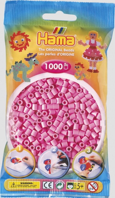 Koraliki Hama MIDI 1000 Koralików 207-48 Kolor Różowy Pastelowy