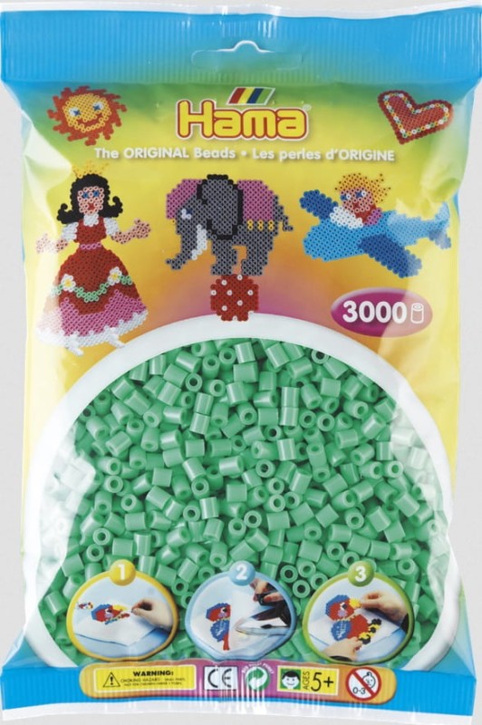 Koraliki Hama MIDI 3000 Koralików 201-11 Kolor Jasny Zielony