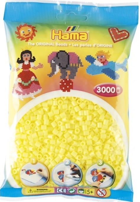 Koraliki Hama MIDI 3000 Koralików 201-43 Kolor Żółty Pastelowy