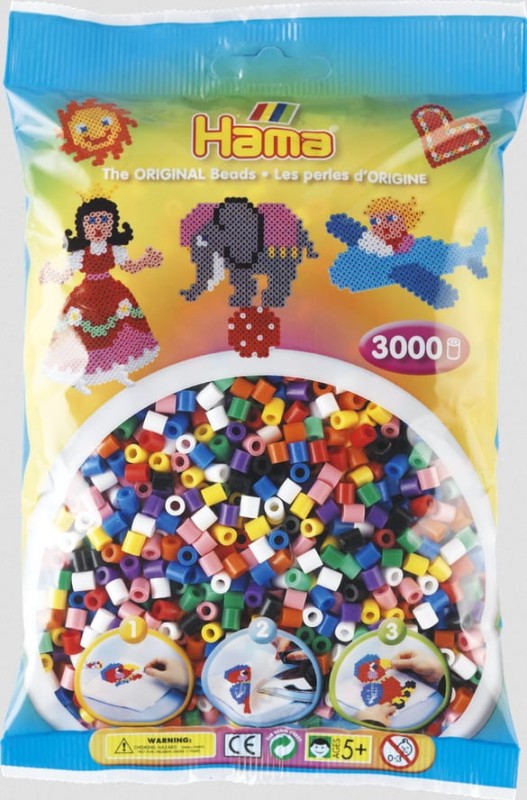 Koraliki Hama MIDI 3000 Koralików 201-00 Kolor MIX