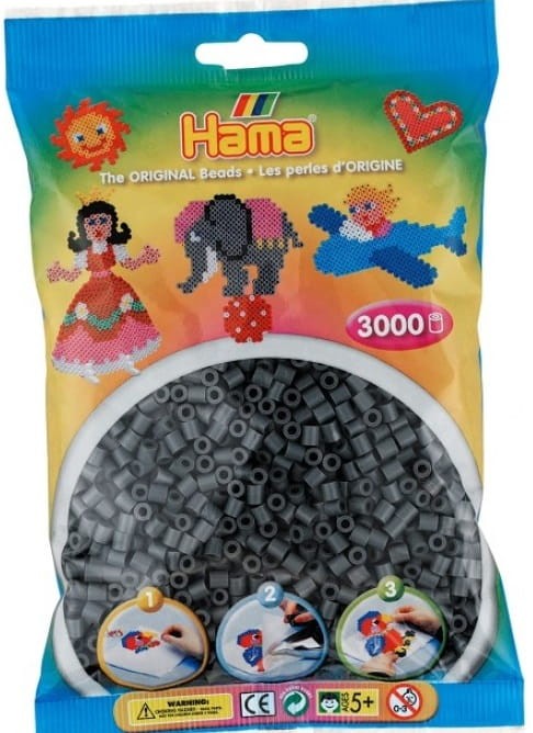 Koraliki Hama MIDI 3000 Koralików 201-71 Kolor Ciemny Popielaty