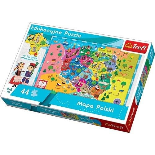 TREFL 15501 PUZZLE edukacyjne  Mapa Polski 44 el.