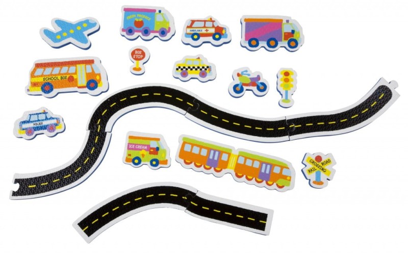 Alex Toys 804W Zabawki do wody - Piankowe Puzzle Naklejki - Pojazdy