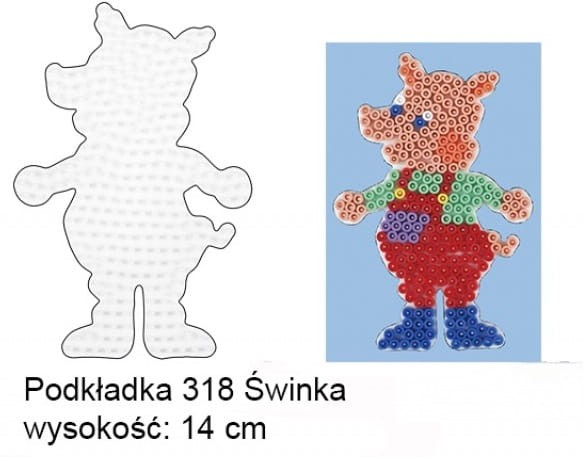 Koraliki Hama Midi Podkładka 318 Świnka