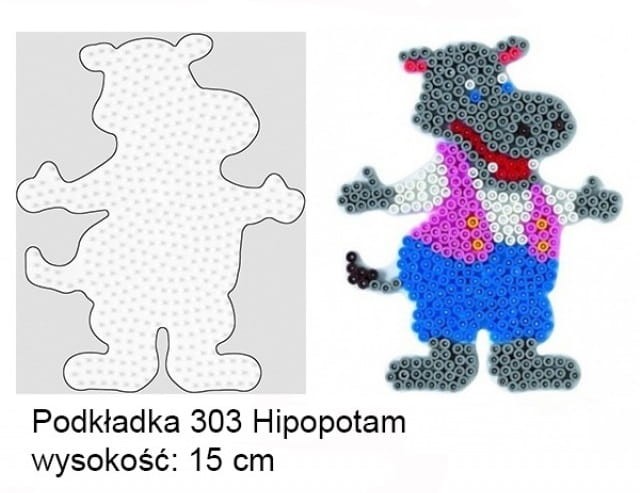 Koraliki Hama Midi Podkładka 303 Hipopotam