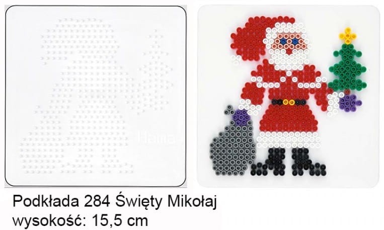 Koraliki Hama Midi Podkładka 284 Święty Mikołaj
