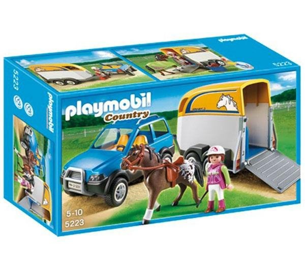 Playmobil Klocki Country 5223 Samochód z Przyczepą dla Konia