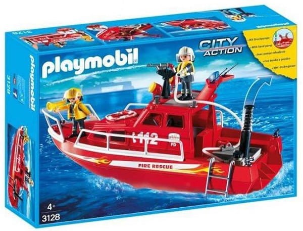 Playmobil 3128 Klocki City Action Łódź strażacka z armatką wodną