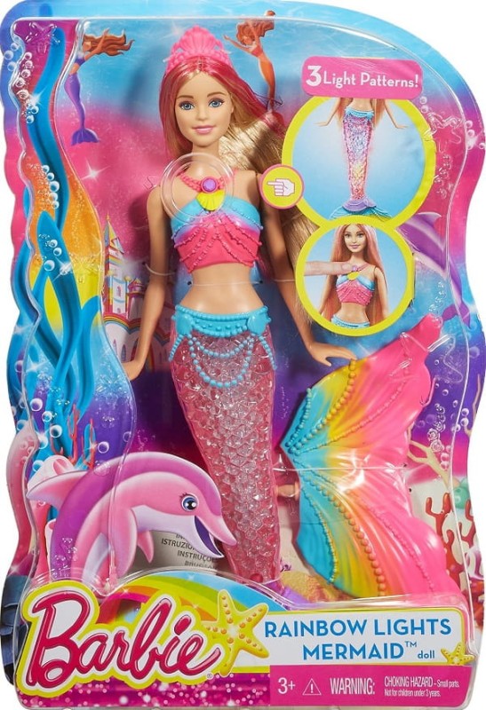 Barbie DHC40 TĘCZOWA ŚWIECĄCA SYRENKA