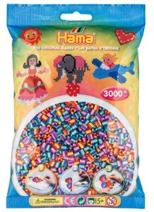 Koraliki Hama MIDI 3000 Koralików 201-92 Mix Kolorów Prążkowane Dwukolorowe