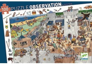 DJECO Puzzle Obserwacja - 100 elementów - Oblężony zamek 07503