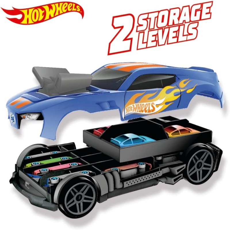 Hot Wheels - Auto i walizka do przechowywania 2w1 HWCC15
