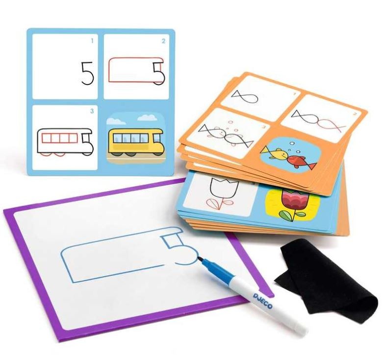 DJECO 08327 EDULUDO Rysowanie krok po kroku – 1,2,3