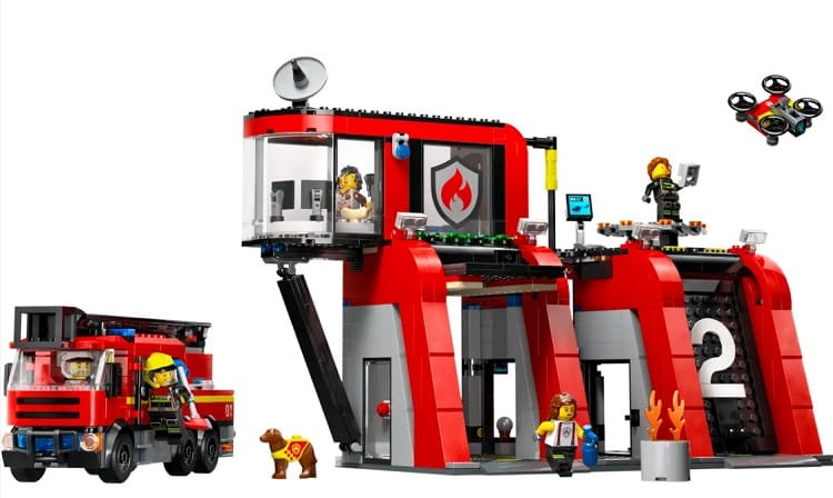 LEGO City 60414 Remiza strażacka z wozem strażackim