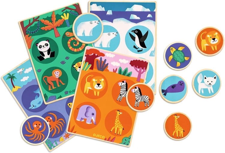 DJECO 01615 Gra edukacyjna Loto - Zwierzęta świata