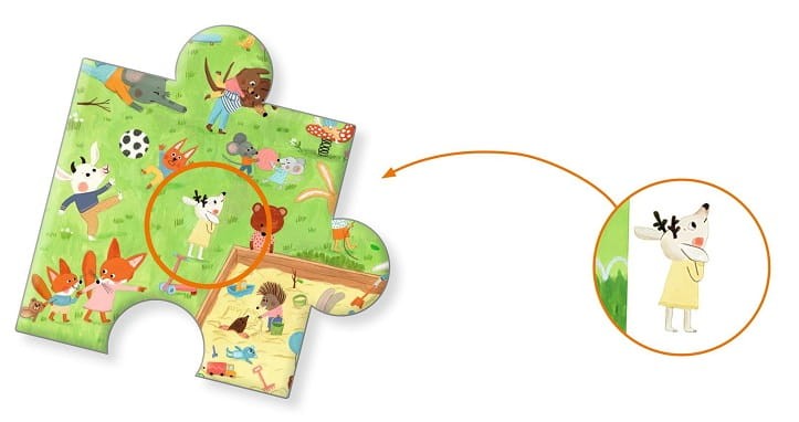 DJECO 07596 Puzzle obserwacyjne OGRÓD MAŁYCH PRZYJACIÓŁ