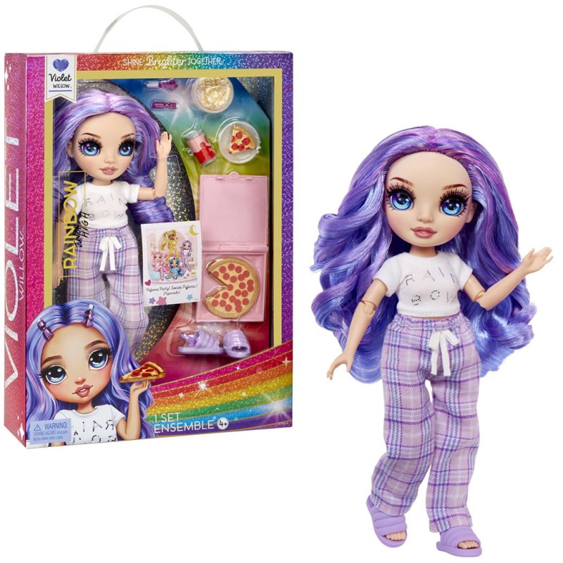 Rainbow High – Lalka Violet Willow PJ Party + akcesoria 03705