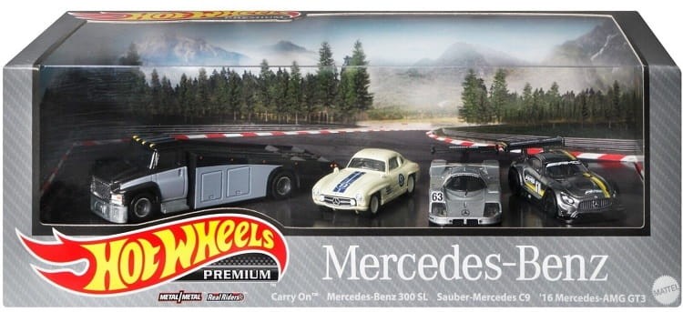 Hot Wheels Premium - Zestaw pojazdów Mercedes-Benz GRN85
