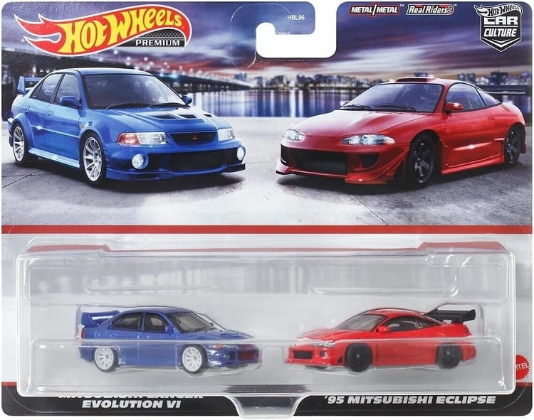 Hot Wheels Premium - Mitsubishi Lancer Evolution VI + '95 Mitsubishi Eclipse HBL96 HKF59