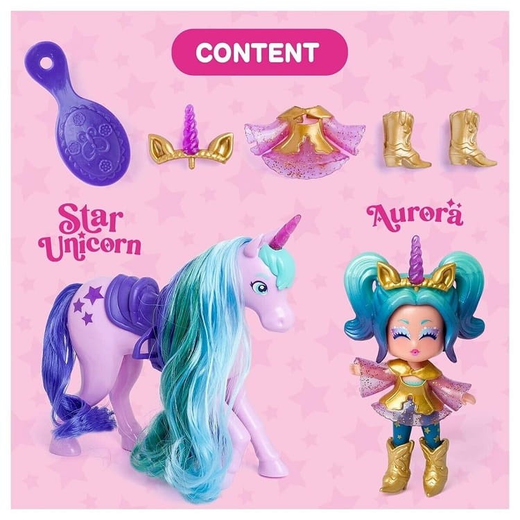 KookyLoos - Star Unicorn - Jednorożec + laleczka Aurora 32862