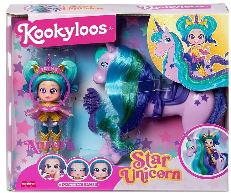 KookyLoos - Star Unicorn - Jednorożec + laleczka Aurora 32862