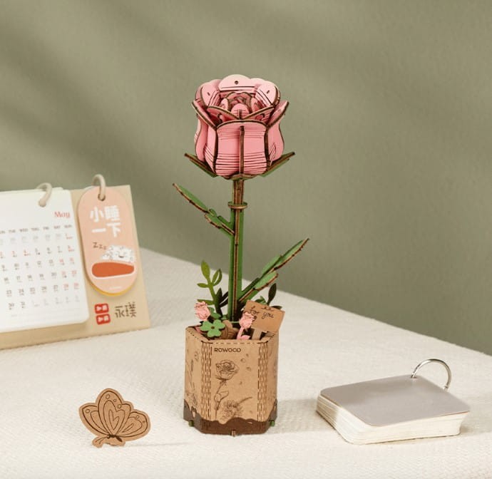 Robotime - Model 3D - Różowa róża TW041