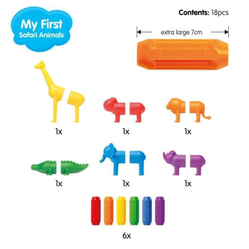 SMARTMAX SMX220 Klocki magnetyczne - Moje pierwsze zwierzątka z Safari