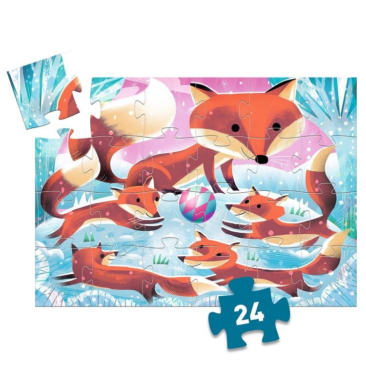 DJECO 07285 Puzzle tekturowe Rudy lisek 24 elementy