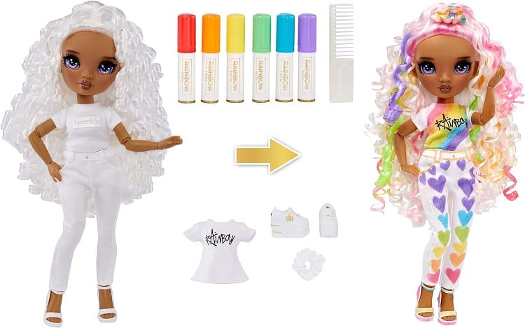 Rainbow High – Lalka Color &amp; Create z fioletowymi oczami 94147