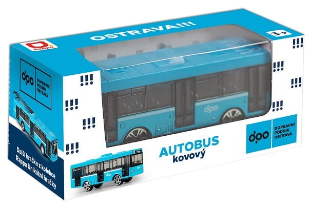 Rappa 235557 Metalowy autobus 8 cm