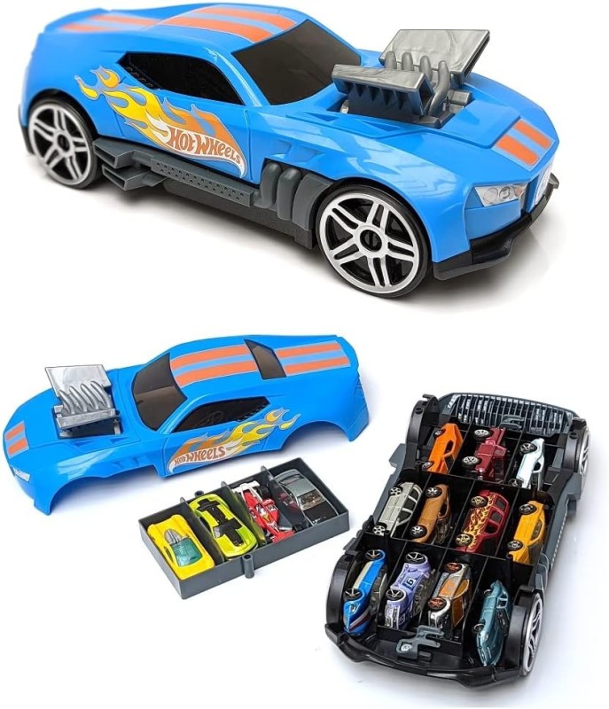 Hot Wheels - Auto i walizka do przechowywania 2w1 HWCC15