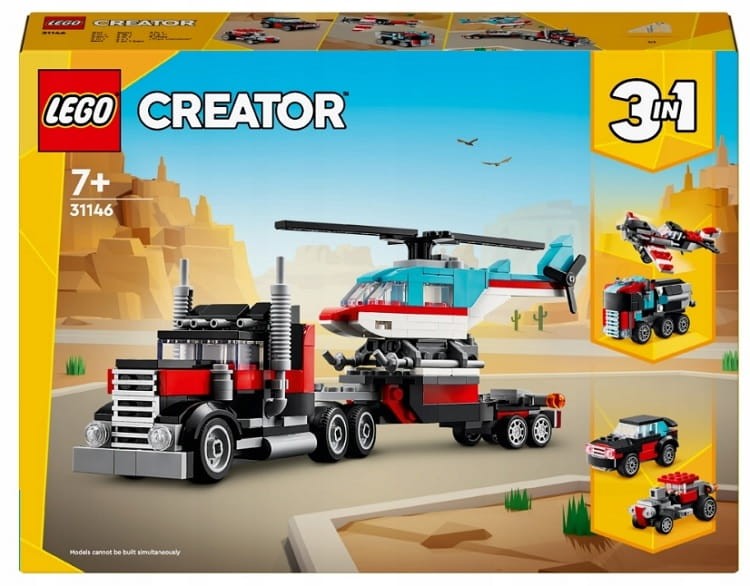 LEGO Creator 31146 Ciężarówka z platformą i helikopterem