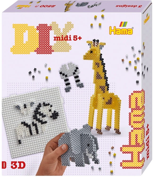 HAMA MIDI 3256 - Koraliki do prasowania - Safari 3D 2500 szt