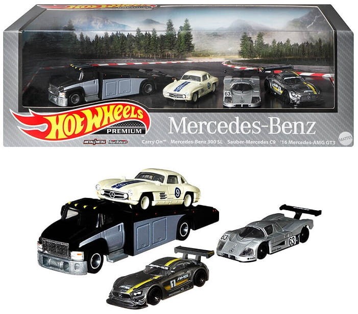Hot Wheels Premium - Zestaw pojazdów Mercedes-Benz GRN85