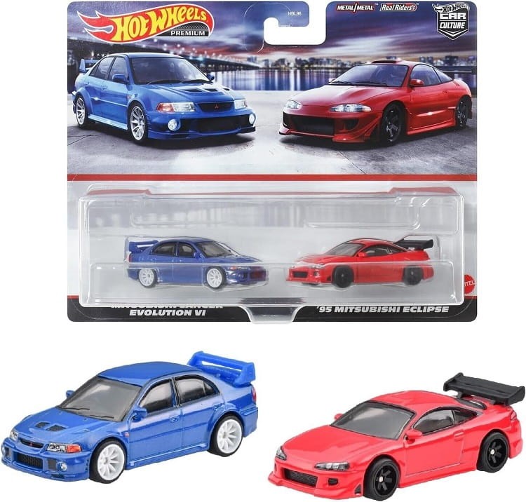 Hot Wheels Premium - Mitsubishi Lancer Evolution VI + '95 Mitsubishi Eclipse HBL96 HKF59
