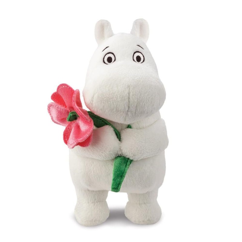 Muminki - Maskotka 17 cm - Muminek z różowym kwiatkiem 61556