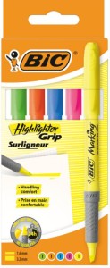 BIC – Zakreślacz Highlighter Grip 5 kolorów – 3800