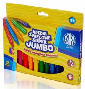 Astra – Kredki świecowe JUMBO 12 kolorów –  2978