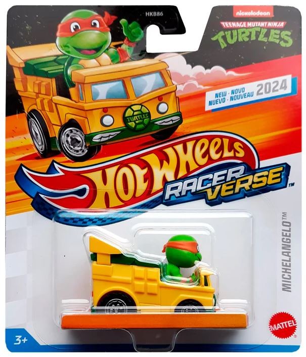 Hot Wheels Wojownicze Żółwie Ninja - RacerVerse - Pojazd Michelangelo - HKB86 HRT28