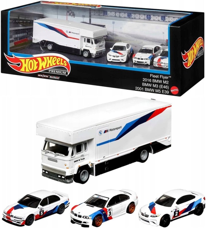 Hot Wheels Premium - Diorama - Zestaw 4 pojazdów BMW - GMH39 HCR52