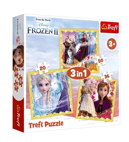 Trefl – Puzzle Kraina Lodu Frozen II – Moc Anny i Elsy 3w1 – 34847 ...