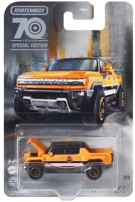 Matchbox Moving Parts 70th Anniversary Hummer EV Die-Cast Vehicle - Orange & Black, 1:64 Scale - View #8